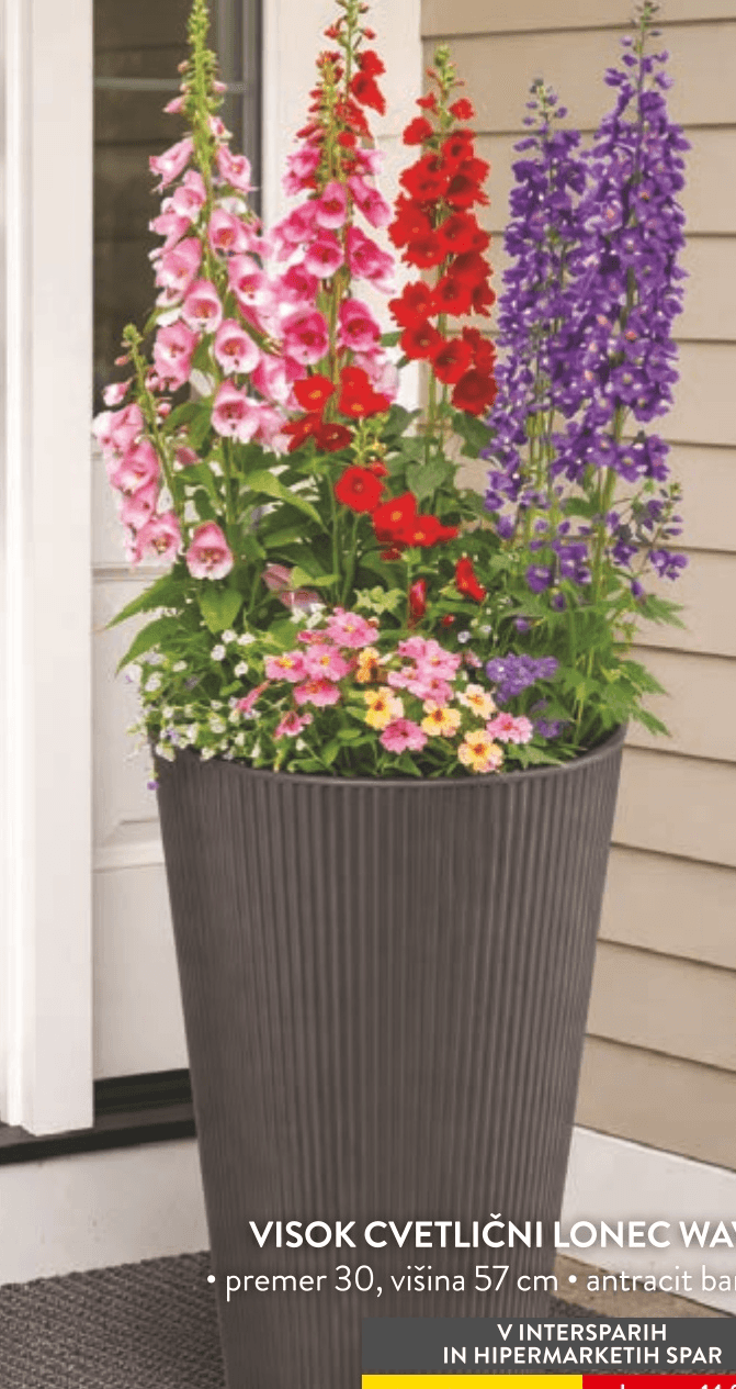 Visok cvetlični lonec Wave - Akcija u trgovini Spar