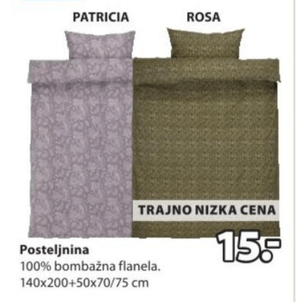 Posteljnina ROSA - Akcija v trgovini Jysk