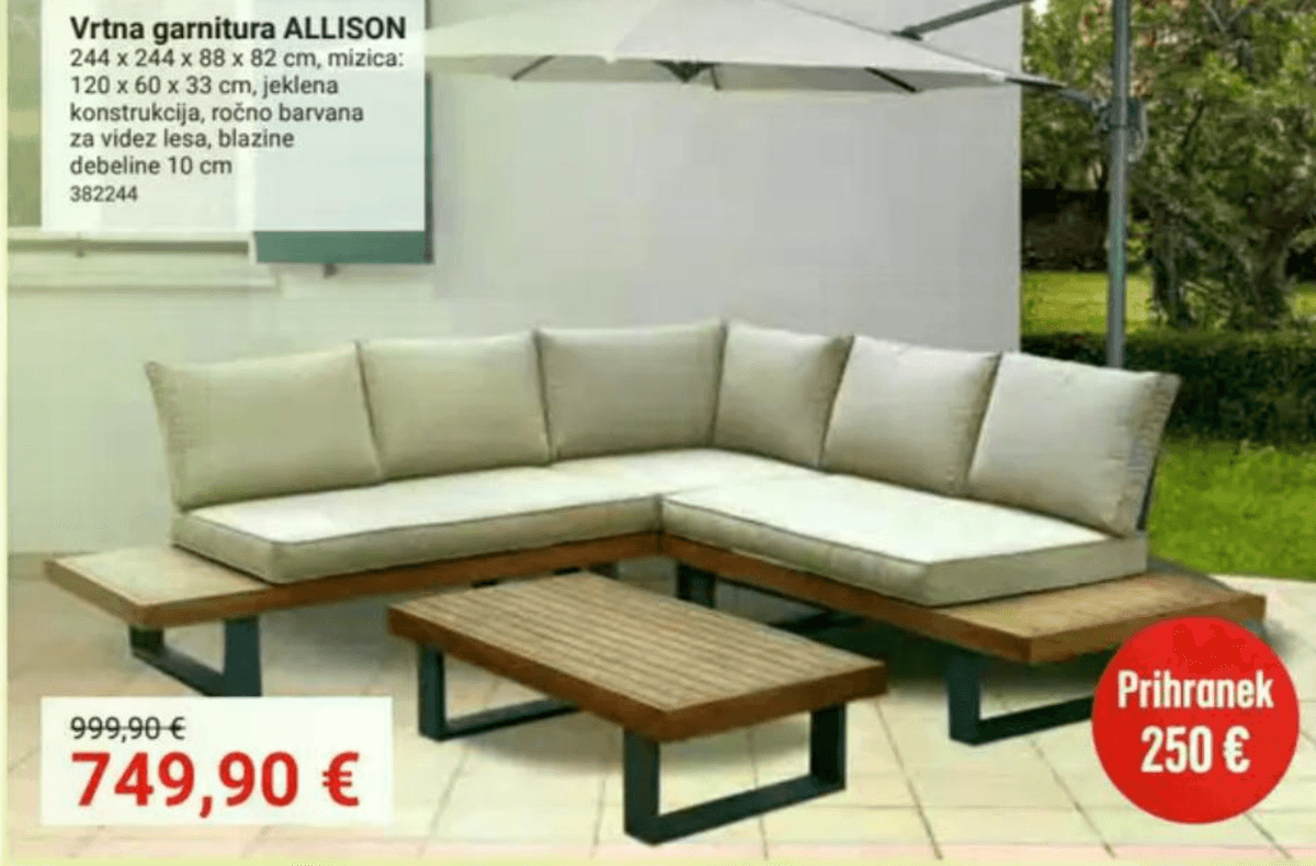 Vrtna garnitura ALLISON - Akcija v trgovini Pevex