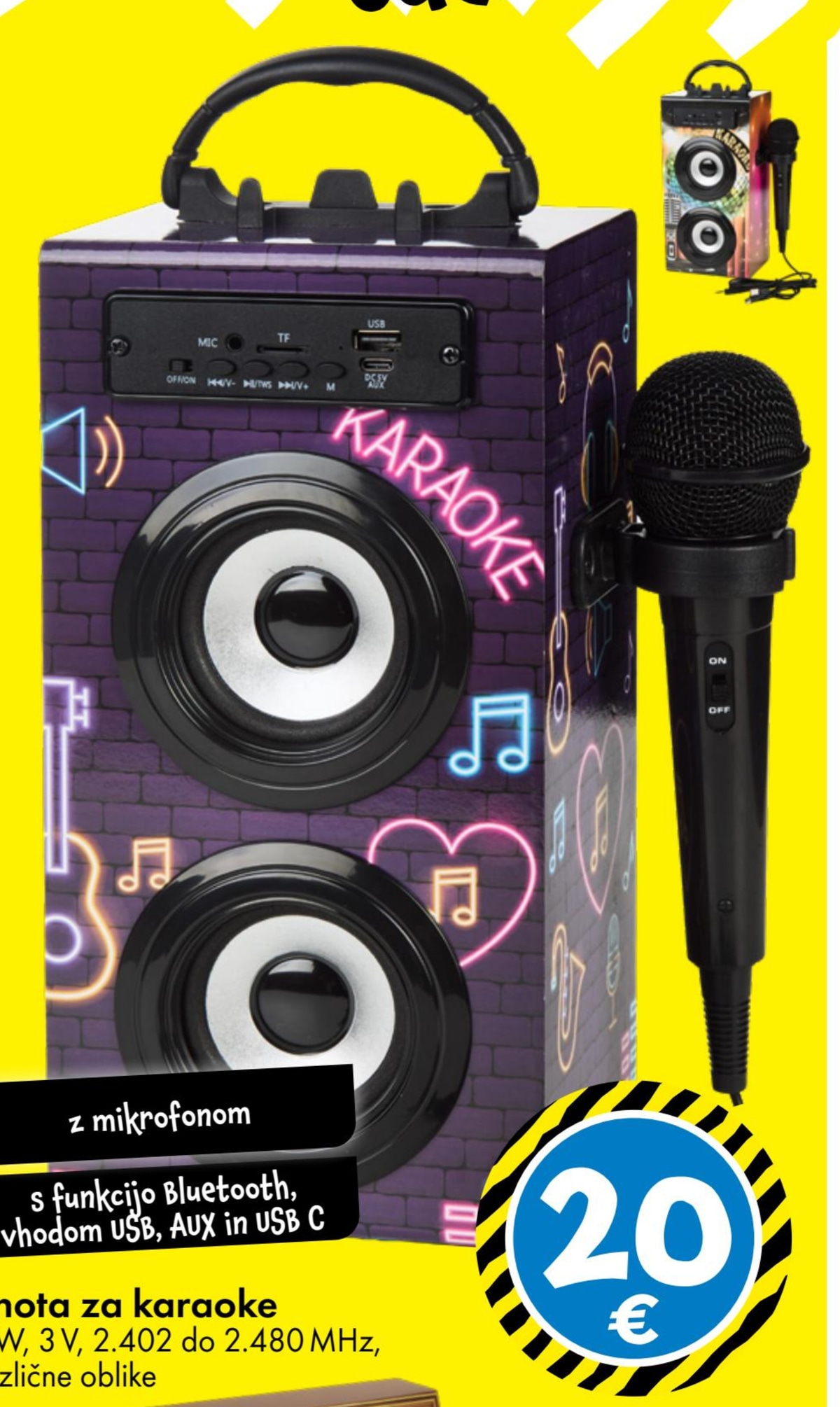 Enota za karaoke - Akcija v trgovini Tedi