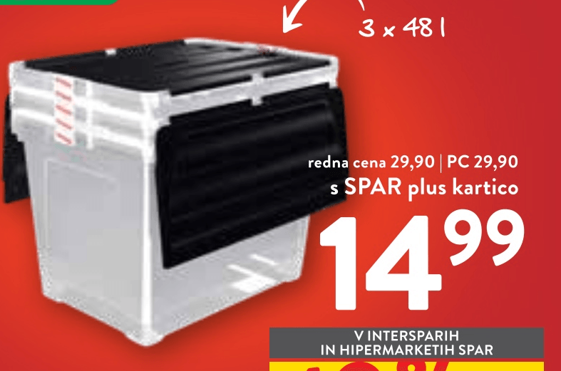 Set zabojev za shranjevanje 3 x 48 L - Akcija v trgovini Spar