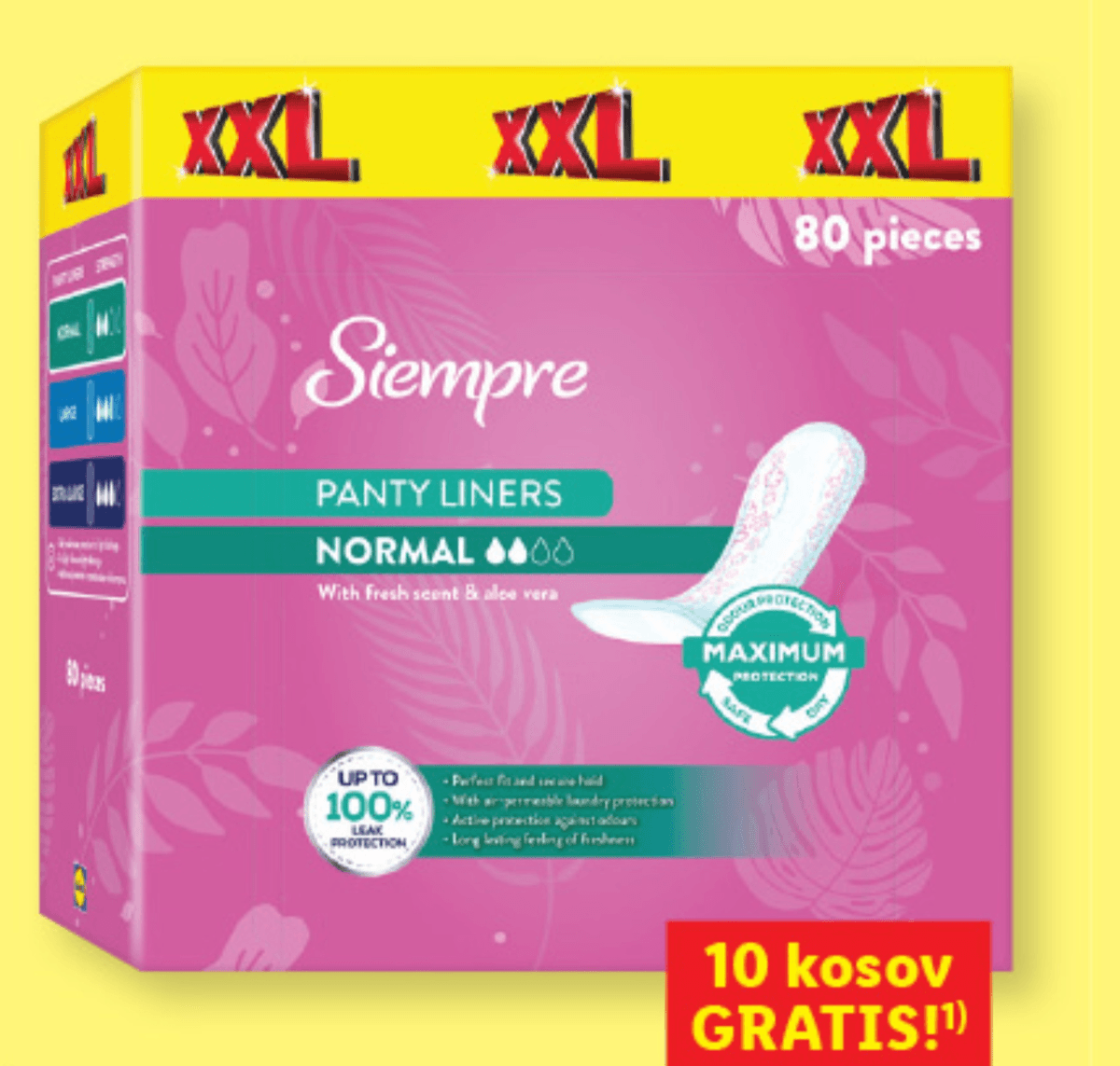 Siempre Ščitniki perila 80 kosov - Akcija v trgovini Lidl