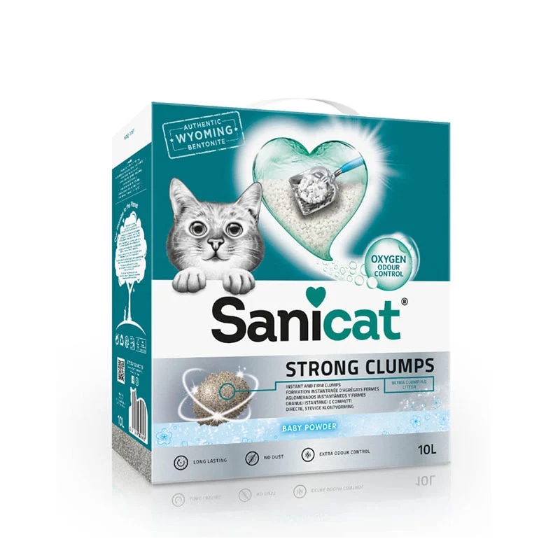 Sanicat Strong Clumps posip za mačke 10 l Akcija v trgovini Mr. Pet