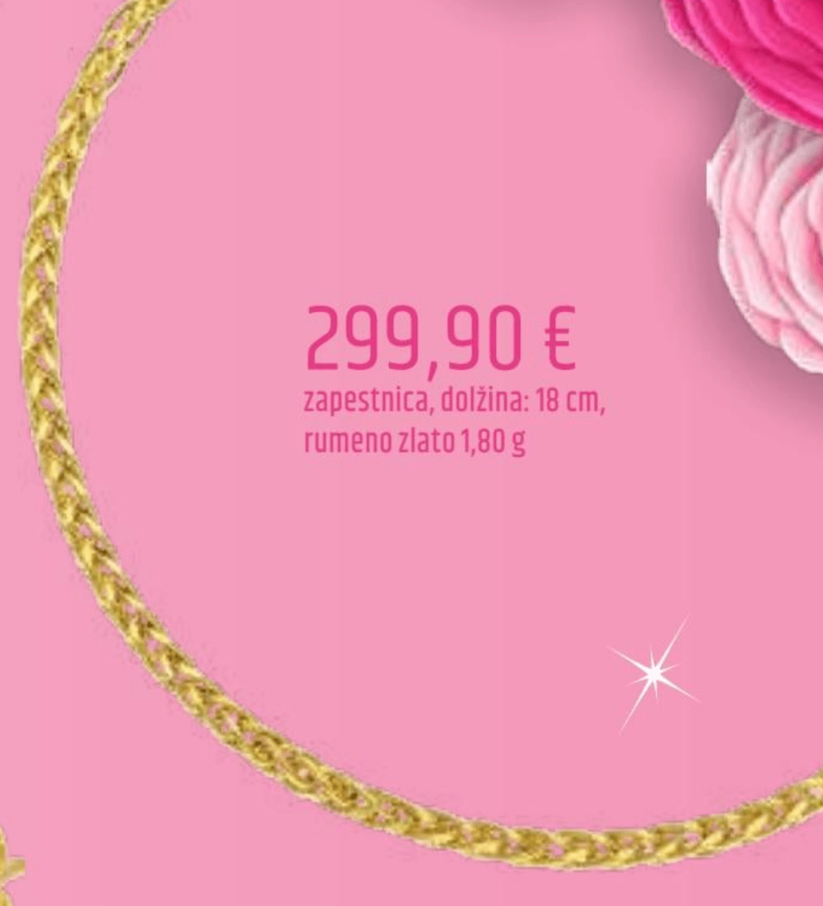 Zlata zapestnica 1,80 g - Akcija v trgovini E.Leclerc