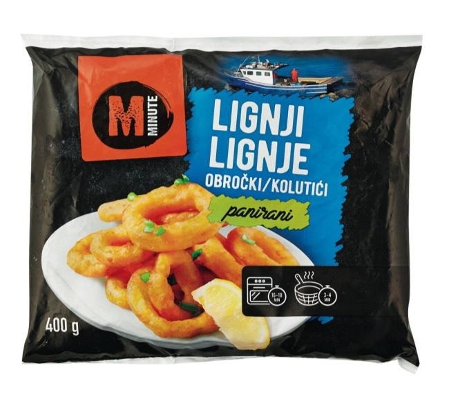 Panirani obročki lignjev Minute 400 g Akcija v trgovini Mercator