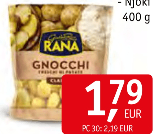 Sveže testenine Rana 250 g (Tagliatelle), 400 g (Njoki) - Akcija v trgovini Jager