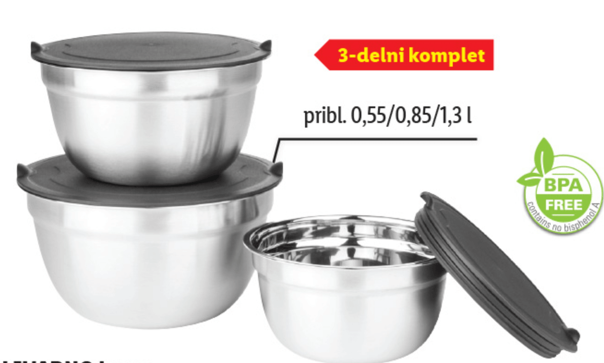 LIVARNO home Komplet skled iz legiranega jekla 3-delni komplet - Akcija v trgovini Lidl