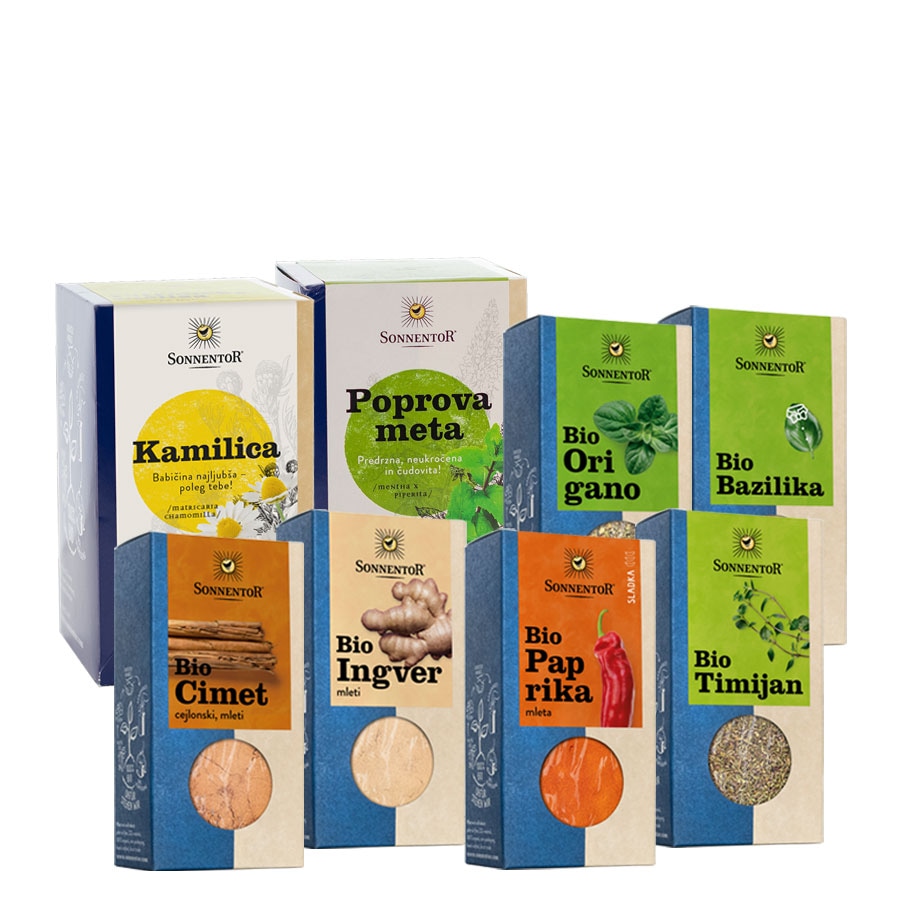 Sonnentor začimbe in čaji več vrst in gramatur - Akcija v trgovini Mercator