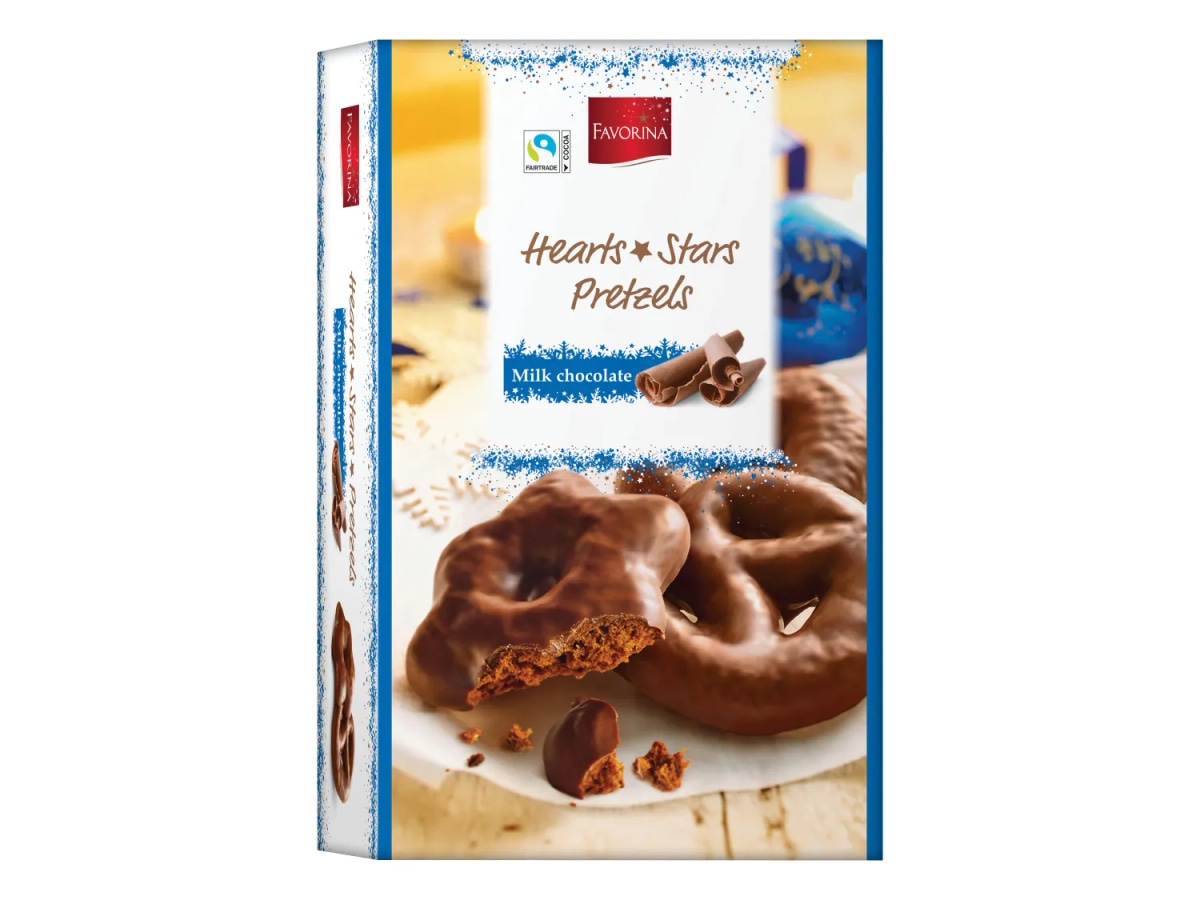 Favorina Polnjeni medenjaki v obliki srčkov 300 g - Akcija v trgovini Lidl