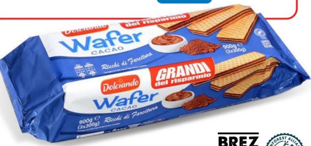 Dolcianto Grandi Wafer napolitanke s kakavovo kremo 900 g Akcija v trgovini Eurospin