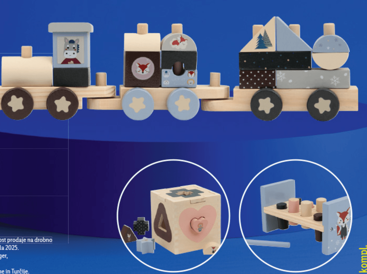 Izbor lesenih igrač lupilu - Akcija v trgovini Lidl
