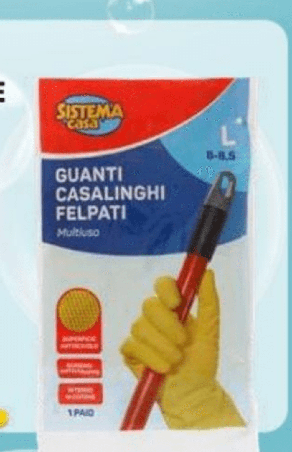 Podložene gospodinjske rokavice Sistema Casa 1 par - Akcija v trgovini Eurospin