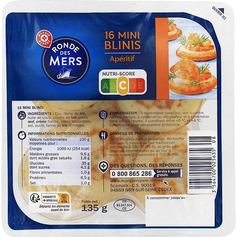 Mini Blini Ronde des Mers 135 g - Akcija v trgovini E.Leclerc
