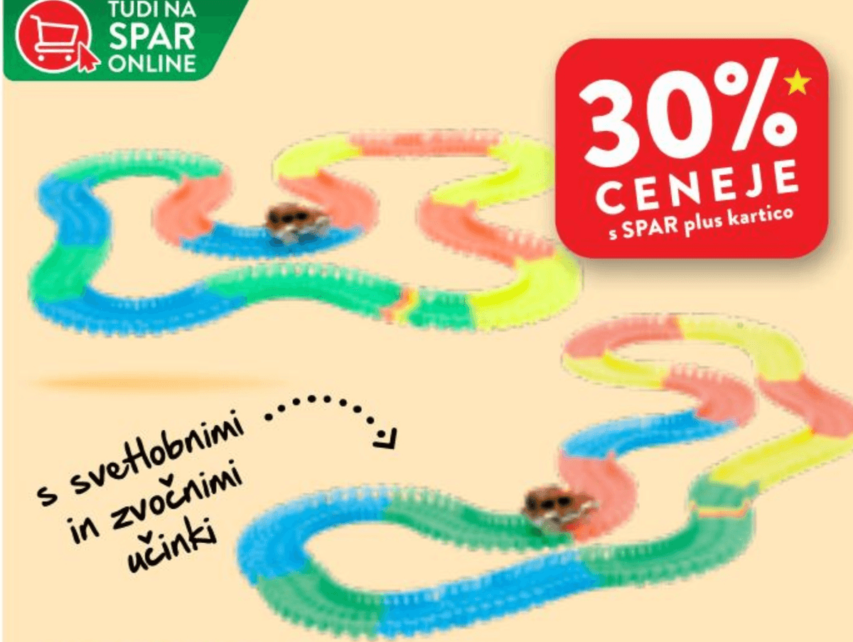 Avtomobilska steza z avtom - Akcija v trgovini Spar