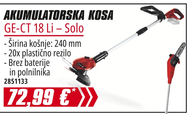 Akumulatorska kosa GE-CT 18 Li - Solo Einhell - Akcija v trgovini Merkur