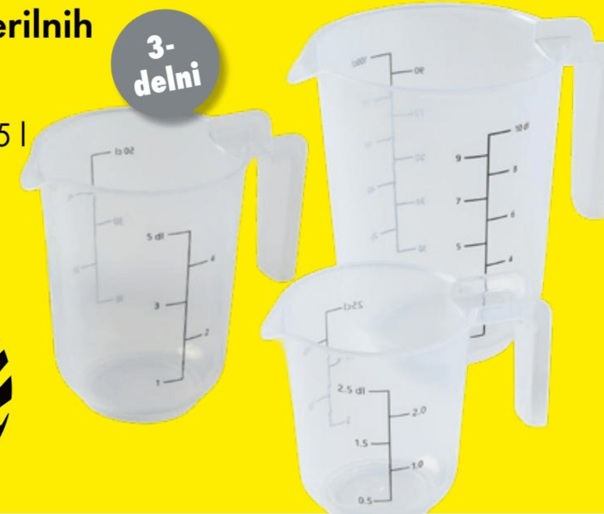 Komplet merilnih posodic 3-delni - Akcija v trgovini Tedi