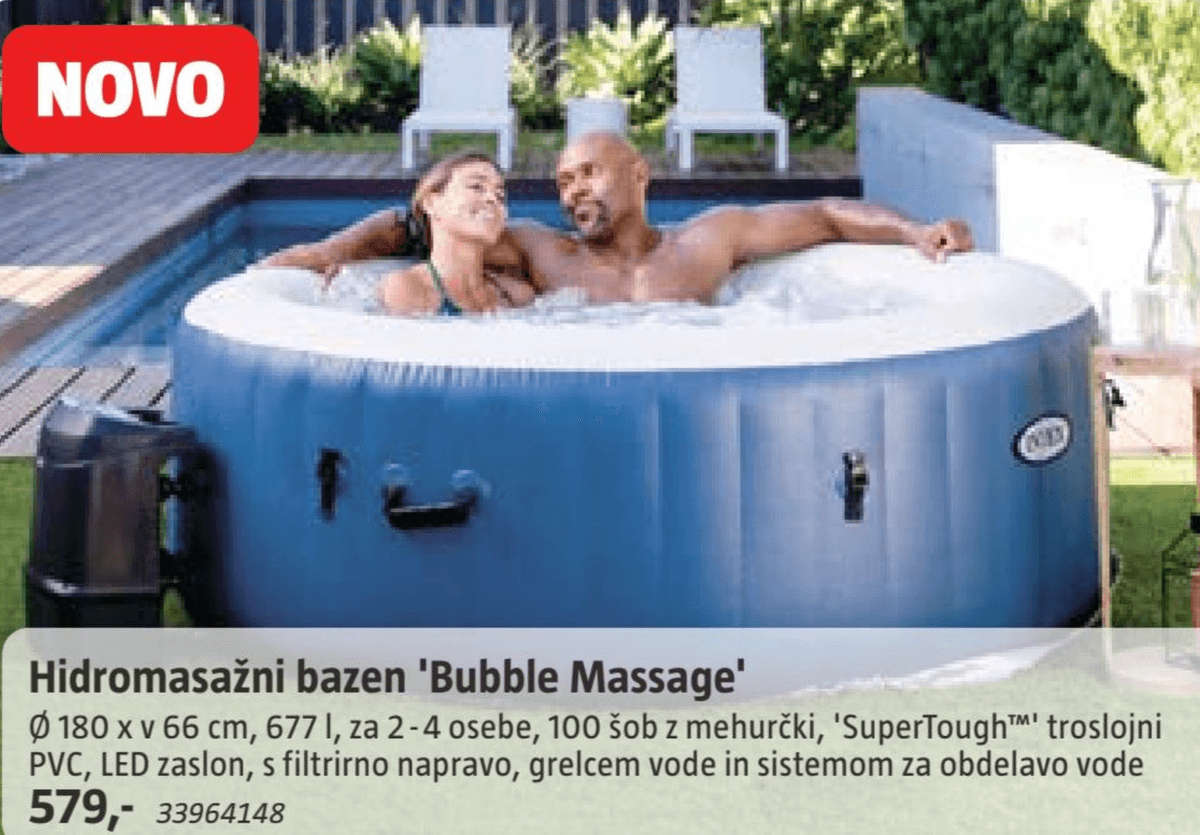 Hidromasažni bazen 'Bubble Massage' - Akcija v trgovini Bauhaus