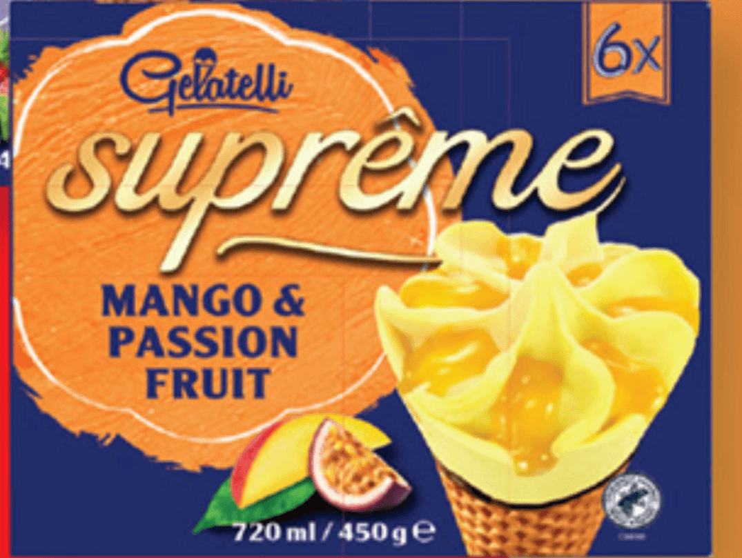 Gelatelli Korneti Supreme Mango & Passion Fruit 6 x 120 ml - Akcija v trgovini Lidl