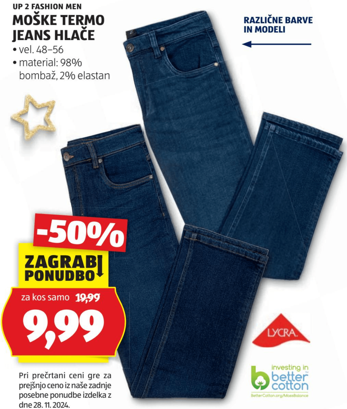 Moške termo jeans hlače UP 2 FASHION MEN - Akcija v trgovini Hofer
