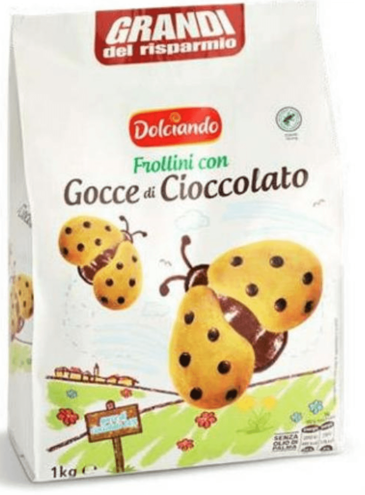 Keksi Frollini s čokoladnimi kapljicami 1 kg Dolciando - Akcija v trgovini Eurospin