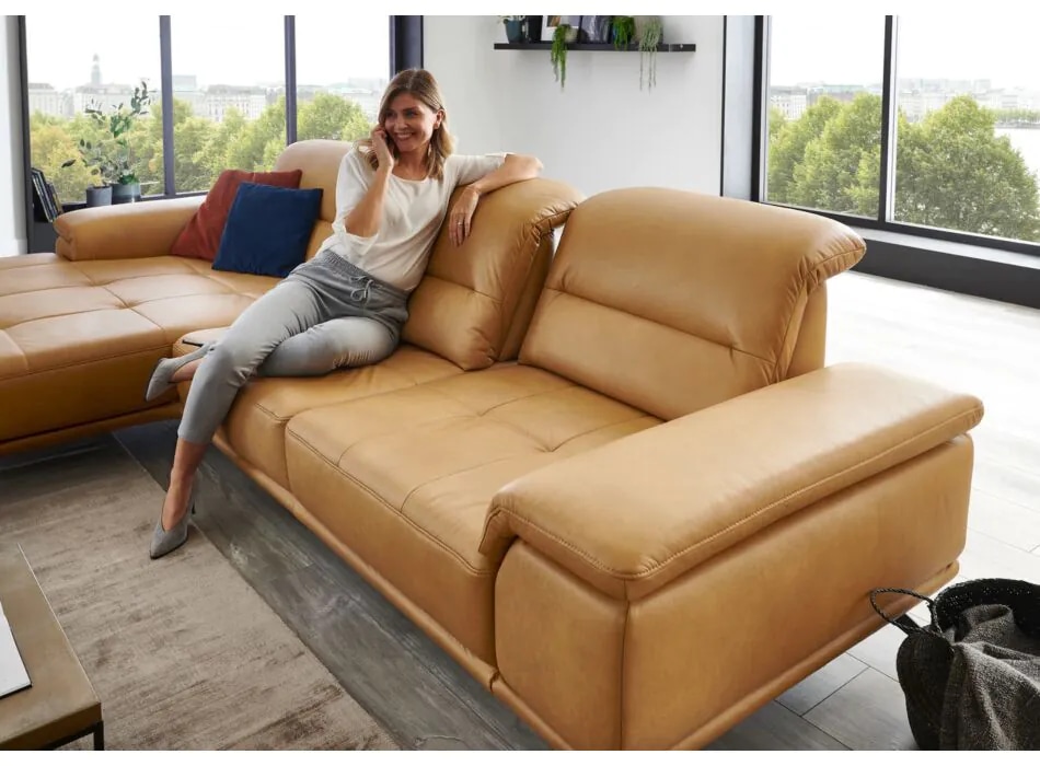 Usnjena kotna sedežna LEMAN 264x209 cm Des sofa line Akcija v trgovini Harvey Norman