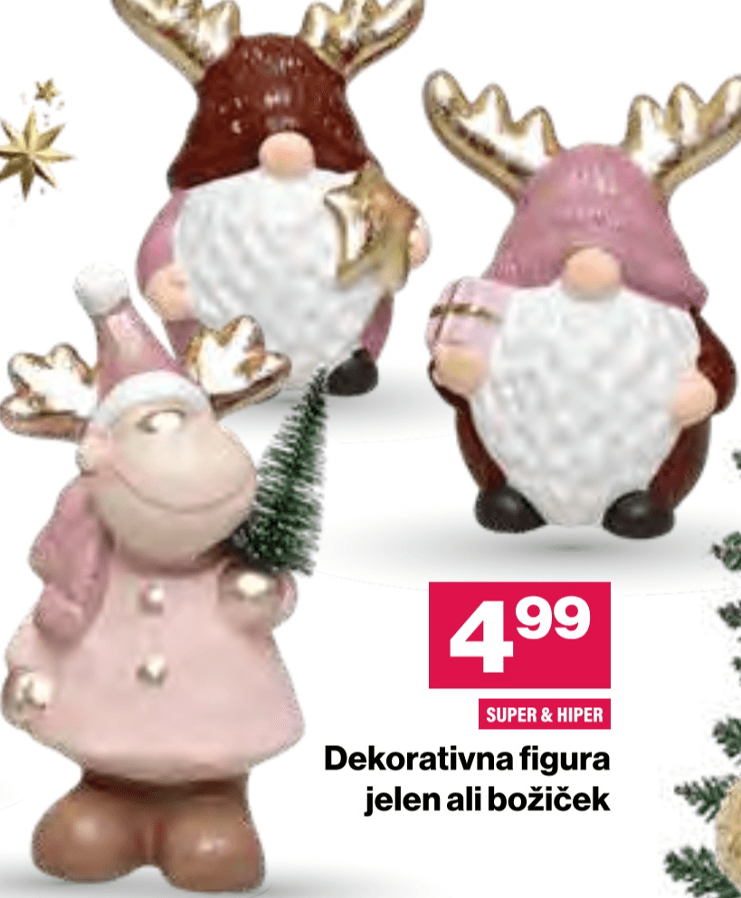 Dekorativna figura jelen ali božiček - Akcija v trgovini Mercator