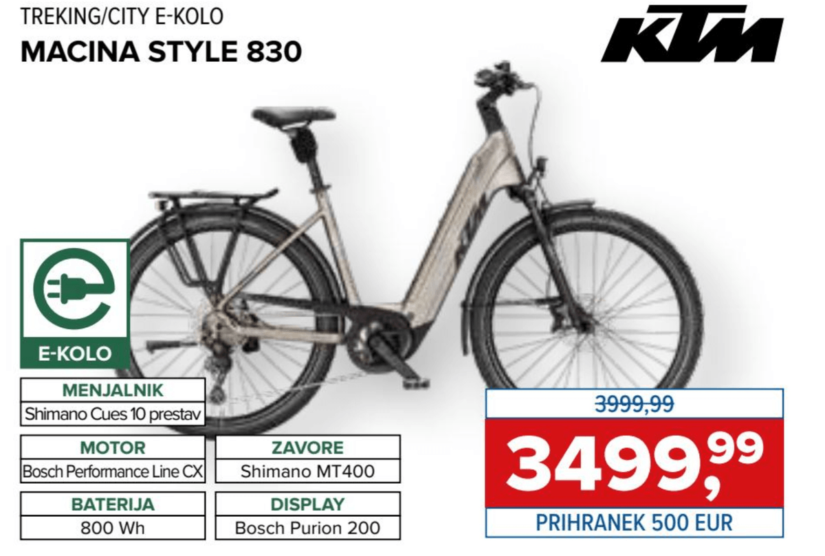 Treking/City e-kolo Macina Style 830 KTM - Akcija v trgovini Hervis
