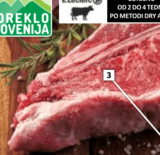 Zorjeni T-bone steak Akcija v trgovini E.Leclerc