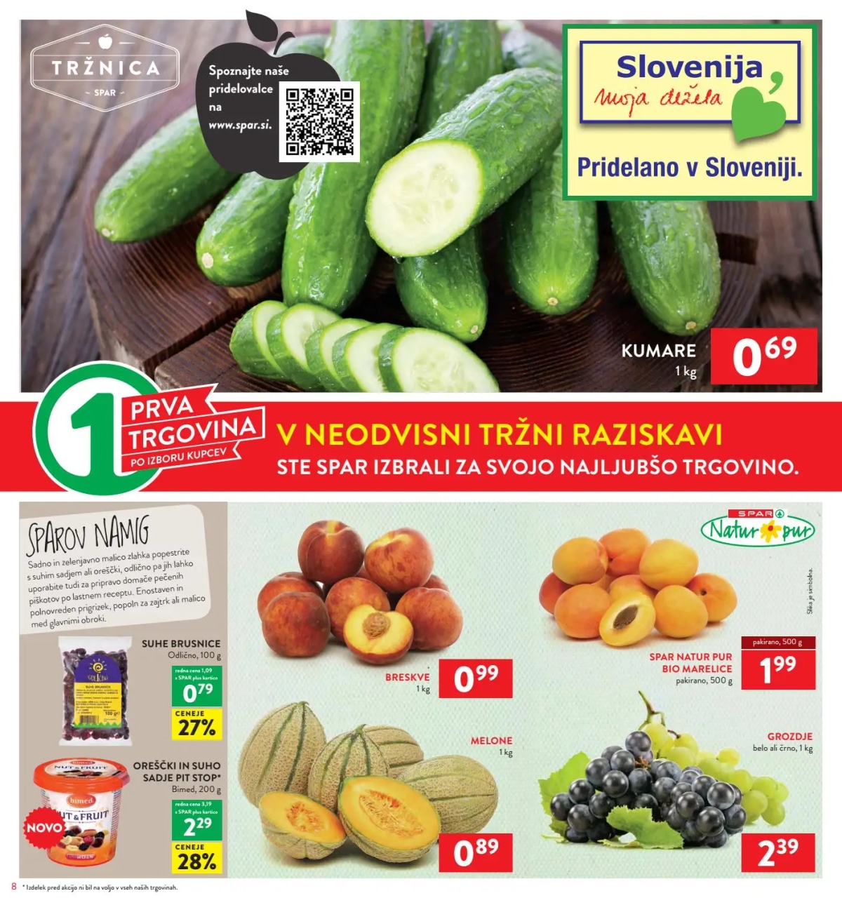 Natur pur Bio brusnice 100 g - Akcija v trgovini Spar