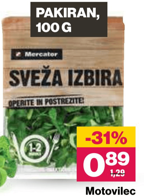 Motovilec 100 g Mercator - Akcija v trgovini Mercator
