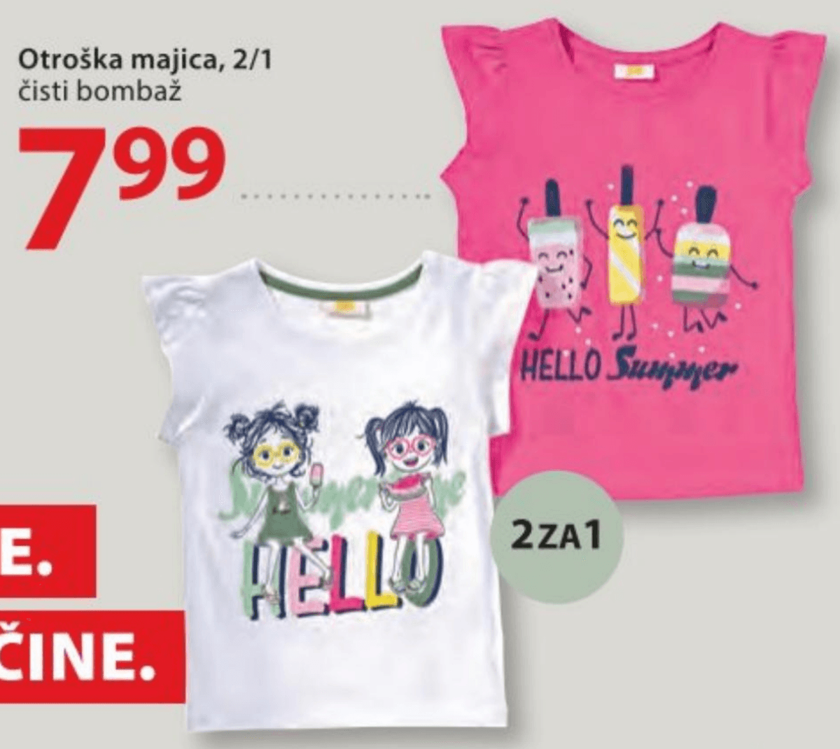 Otroška majica 2/1 - Akcija v trgovini NKD