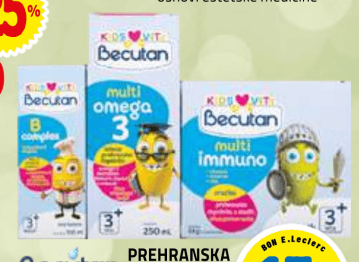 Prehranska dopolnila Becutan - Akcija v trgovini E.Leclerc