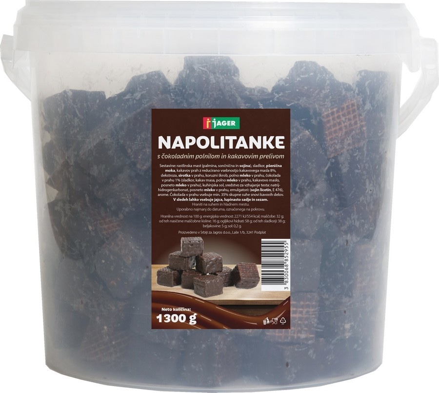 Napolitanke v vedru Jager 1,5 kg - Akcija v trgovini Jager