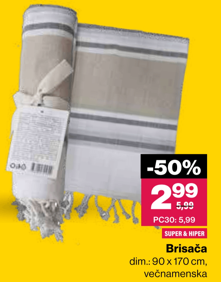 Brisača - Akcija v trgovini Mercator