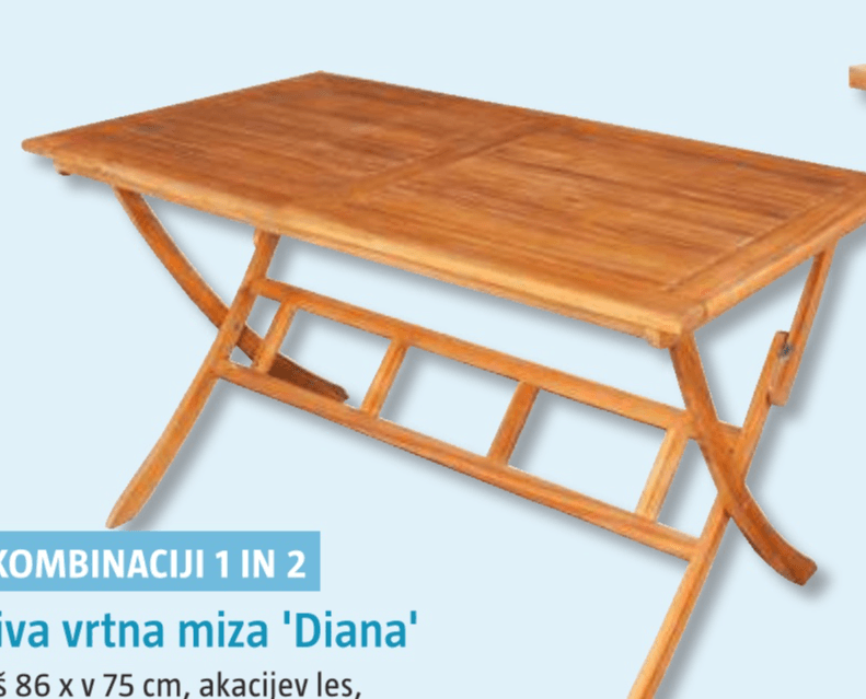 Zložljiva vrtna miza 'Diana' - Akcija v trgovini Bauhaus