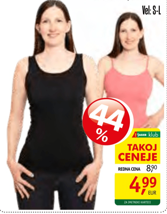 ŽENSKA SPODNJA MAJICA 2/1 2/1 - Akcija v trgovini Jager
