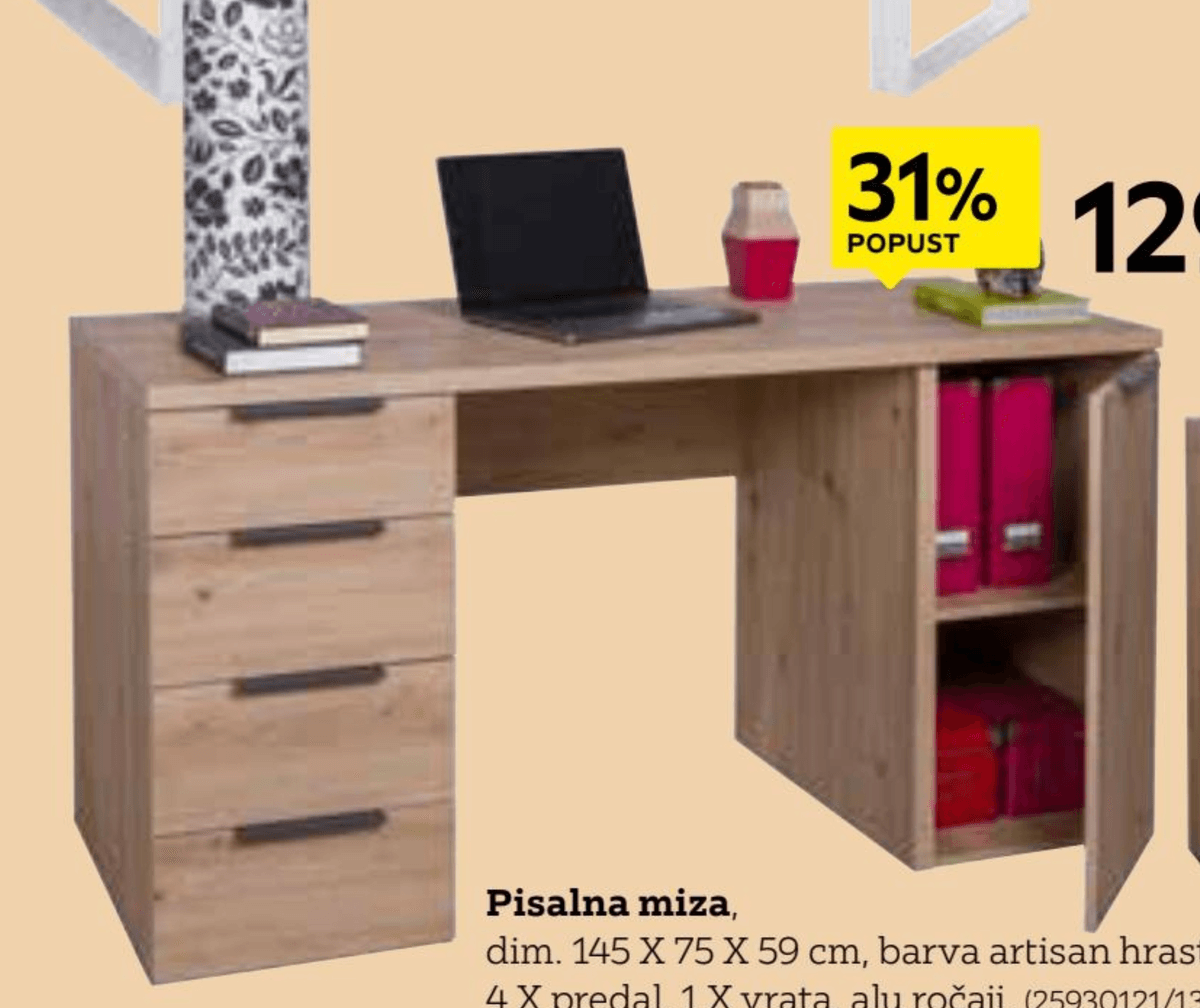 Pisalna miza - Akcija v trgovini Lesnina