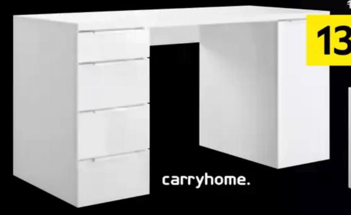 carryhome. Pisalna miza - Akcija v trgovini Lesnina