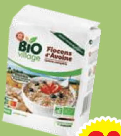 Ovseni kosmiči Bio Village 500 g - Akcija v trgovini E.Leclerc