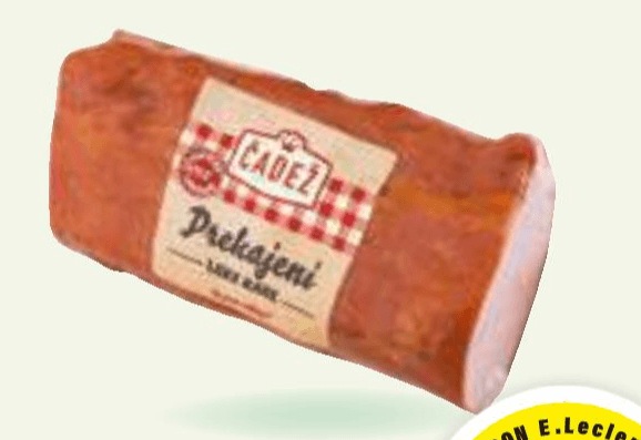 Prekajeni svinjski hrbet Mesarstvo Čadež cena za kg - Akcija v trgovini E.Leclerc