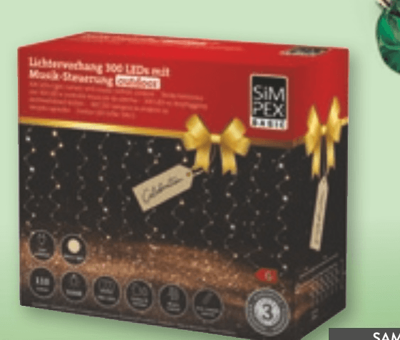 Simpex Basic Led okrasna zavesa 3 x 3 m, 300 lučk - Akcija v trgovini Spar