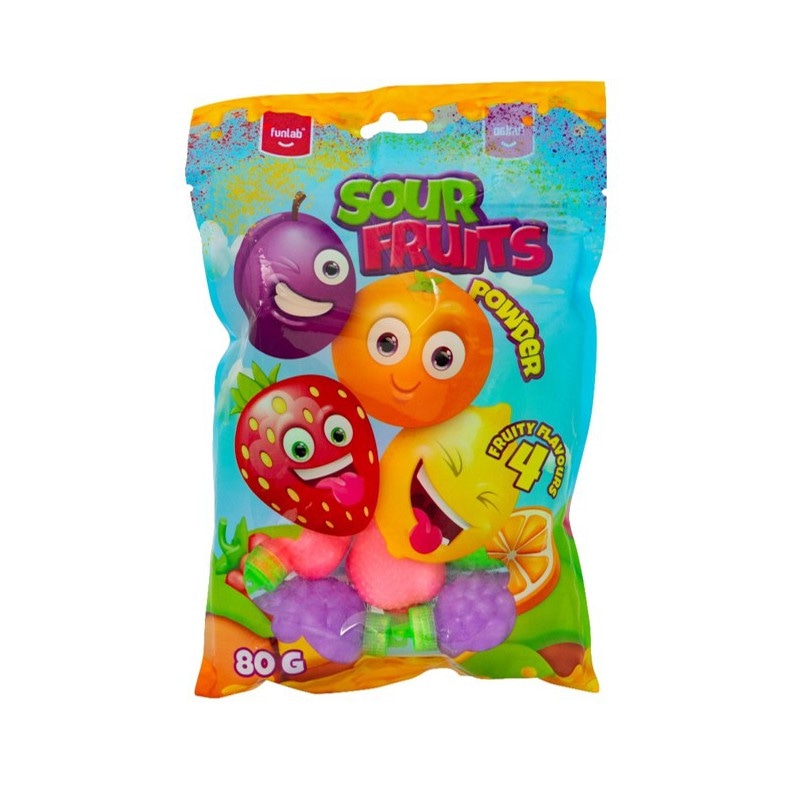 Sadni prah Sour Fruits 80 g Funlab - Akcija v trgovini Jager