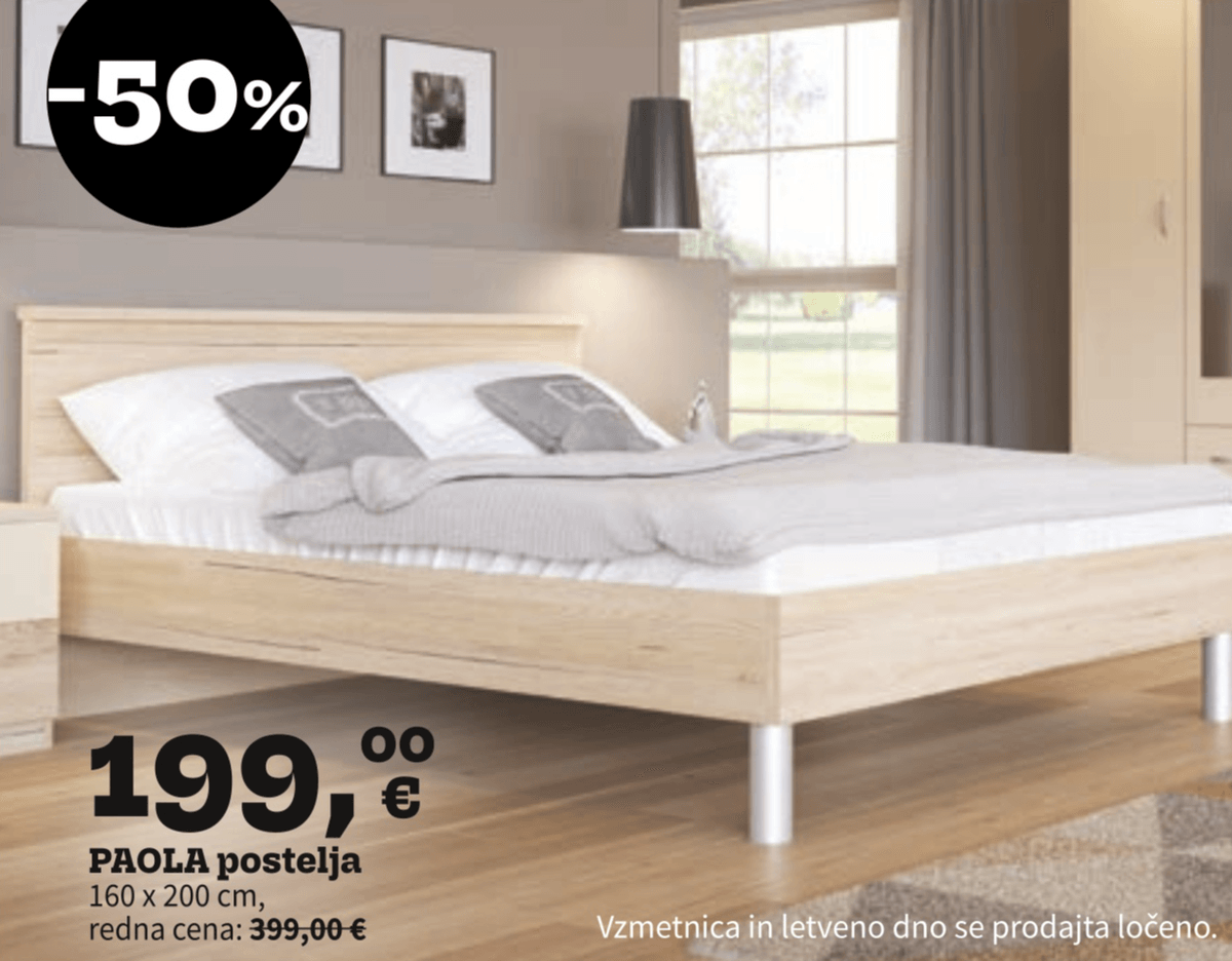 PAOLA postelja 160 x 200 cm - Akcija v trgovini Prima