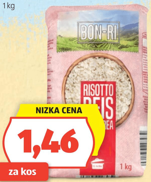 Bon-Ri Riž za rižoto 1 kg Akcija v trgovini Hofer