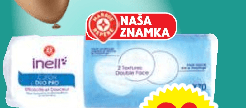 Inell Bombažne blazinice za odstranjevanje ličil Duo Pro 70 kosov - Akcija v trgovini E.Leclerc