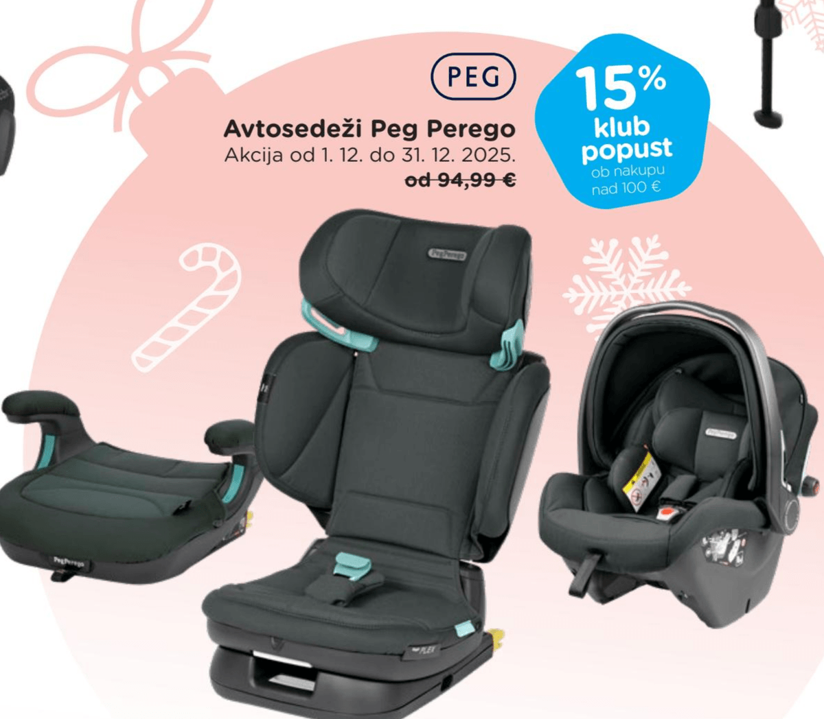 Avtosedeži Peg Perego - Akcija v trgovini Baby Center