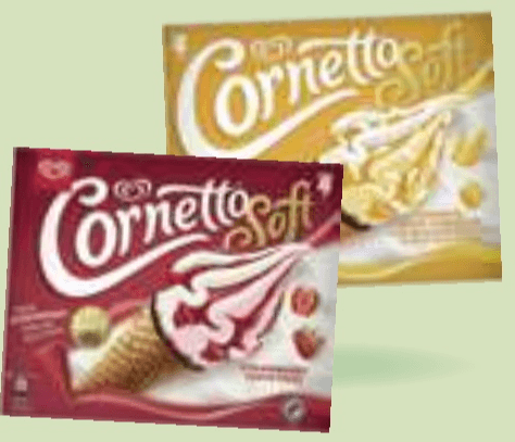 Sladoled v kornetu Soft Cornetto 560 ml - Akcija v trgovini E.Leclerc
