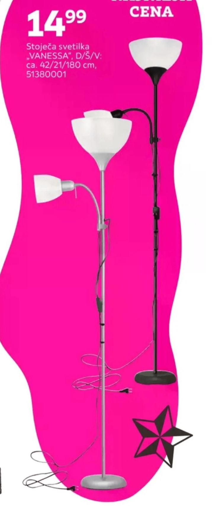 Stoječa svetilka „VANESSA" - Akcija v trgovini Mömax