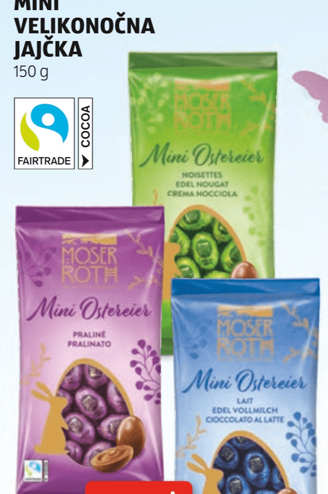 Moser Roth Mini velikonočna jajčka 150 g - Akcija v trgovini Hofer