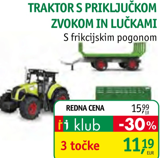 Traktor s priključkom - Akcija v trgovini Jager